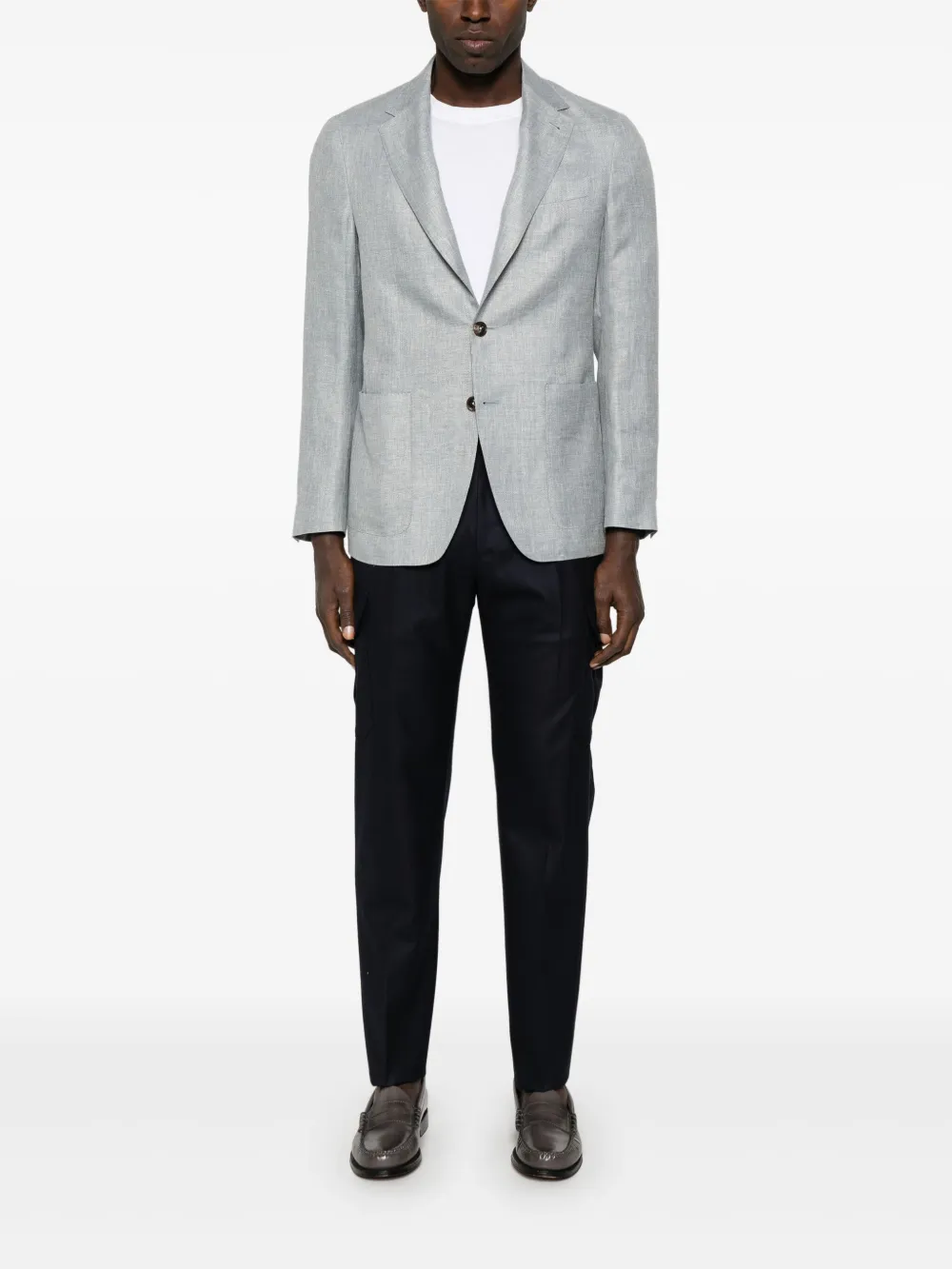 Canali Blazer met enkele rij knopen Grijs
