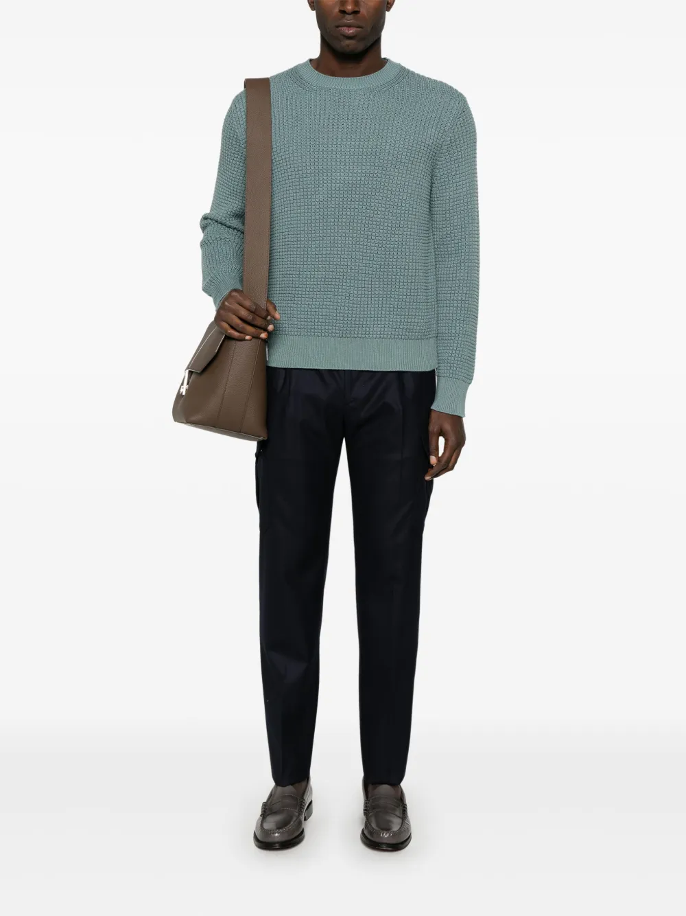 Canali Trui met wafelpatroon - Blauw