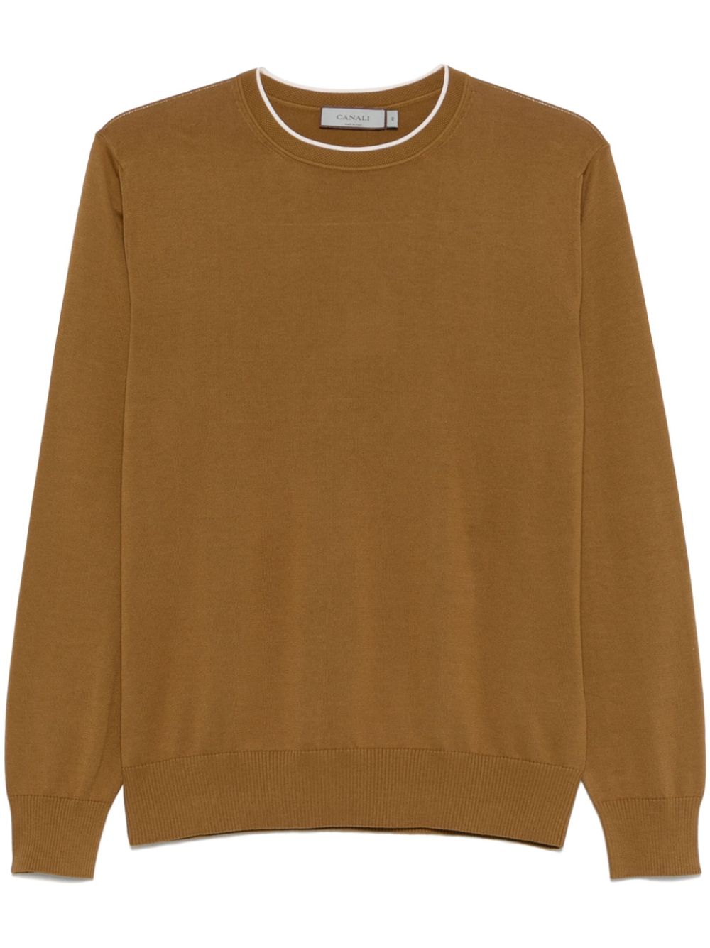 Canali contrasting-trim sweater - Brown