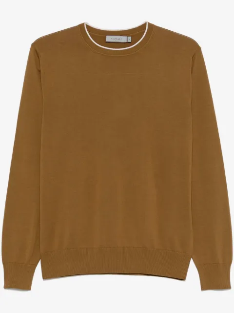Canali contrasting-trim sweater