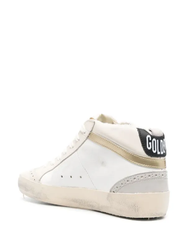 Golden Goose MidStar ダメージ スニーカー | ホワイト | FARFETCH JP