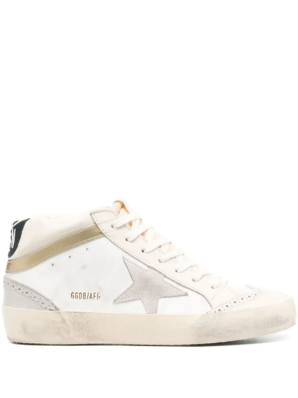 Golden Goose Mid-Star gerafelde sneakers Wit