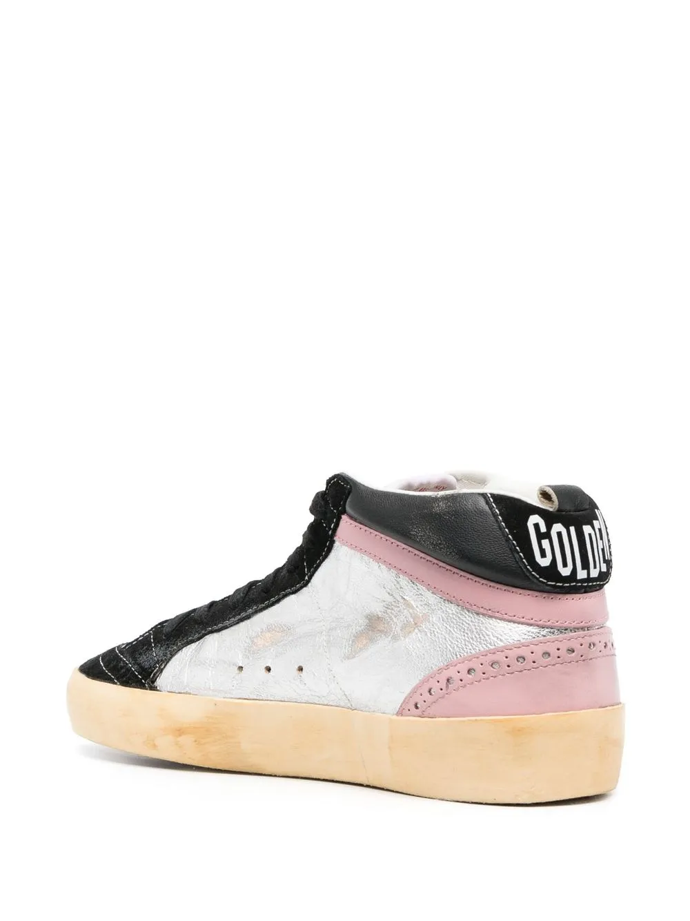 Golden Goose Mid Star WMNS "Black Silver Pink" sneakers Zilver