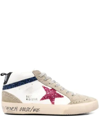 pink glitter mid star golden goose
