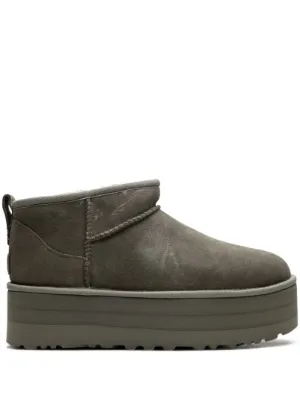 UGG Classic Mini II Shearling Ankle Boots | Grey | FARFETCH