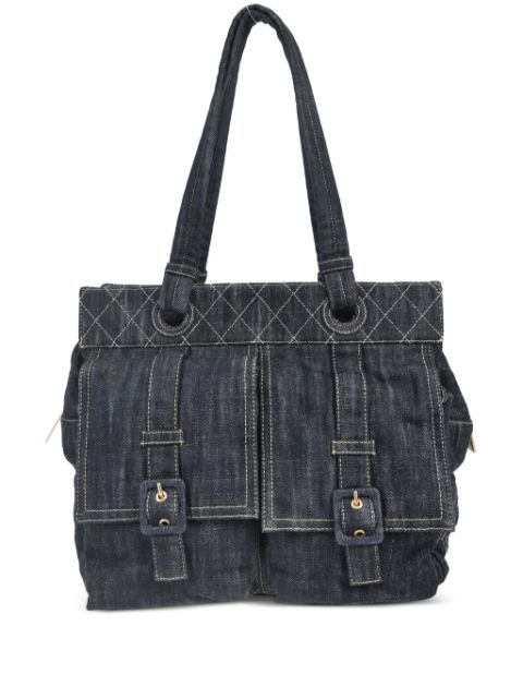 HOT SALE CHANEL 2006 denim tote bag Women