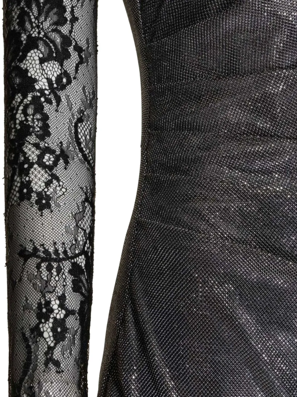 Lethicia Bronstein Aruana Lace-panelled Lurex Dress In Gold