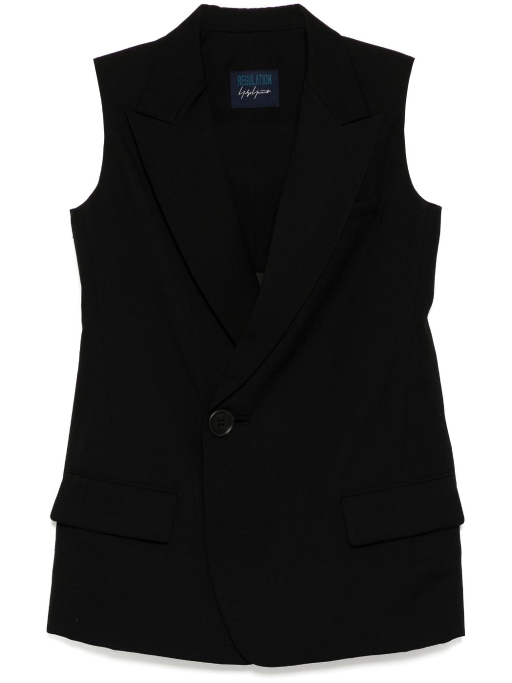 Yohji Yamamoto wide notch lapels gilet - Black