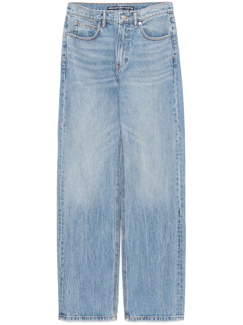 Alexander Wang embossed-logo straight-leg jeans - Blue