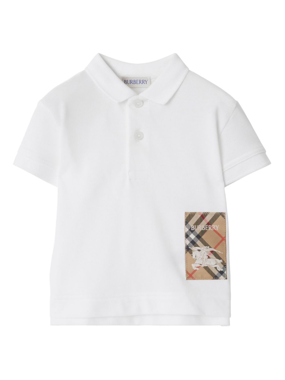 Shop Burberry Ekd Cotton Polo Shirt In White