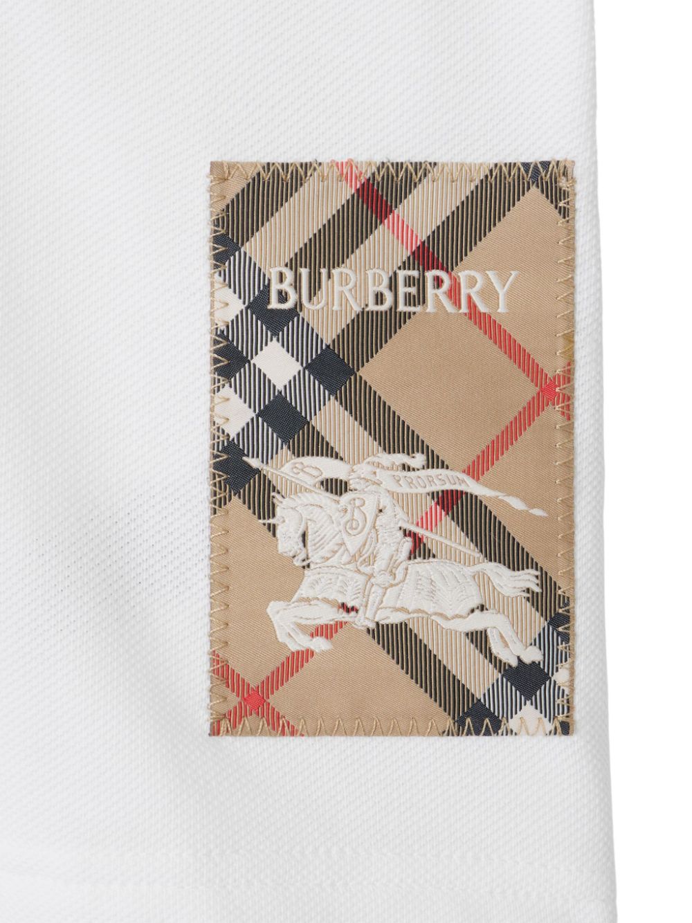 Shop Burberry Ekd Cotton Polo Shirt In White