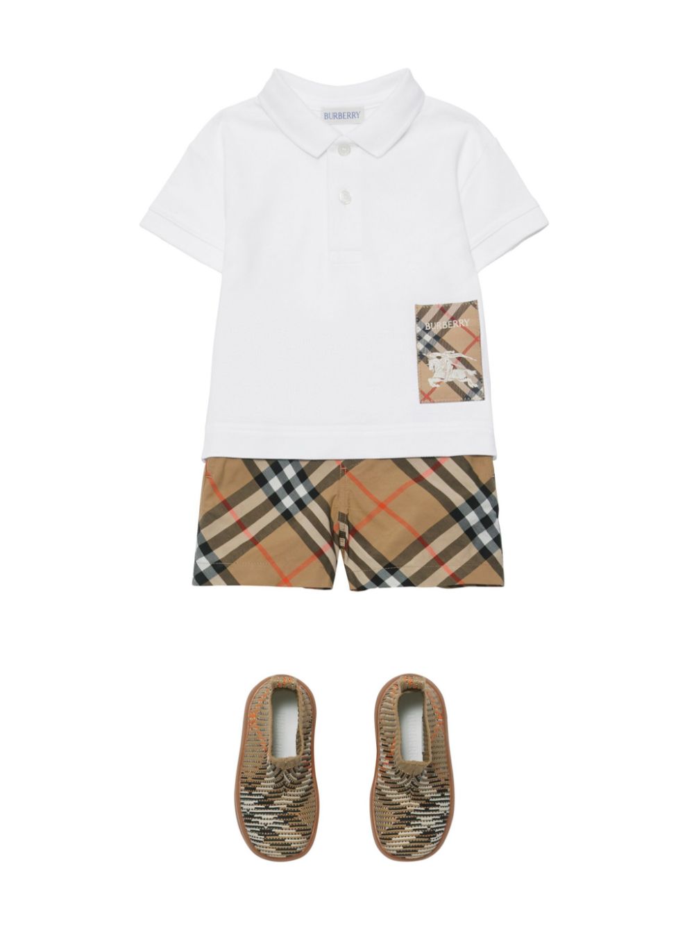 Shop Burberry Ekd Cotton Polo Shirt In White