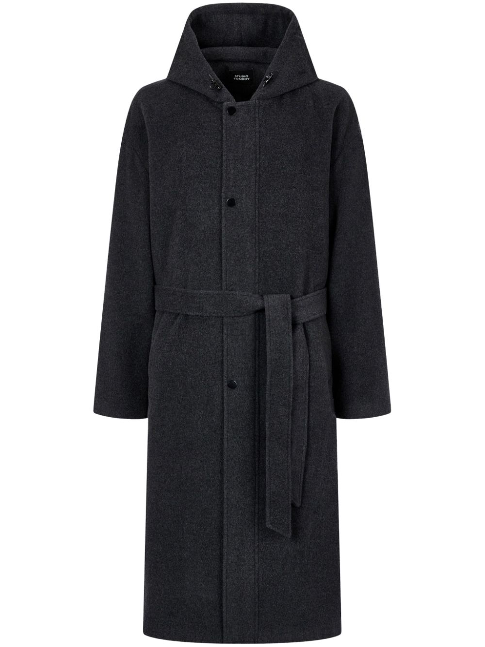 STUDIO TOMBOY hooded long-belt coat - Grey