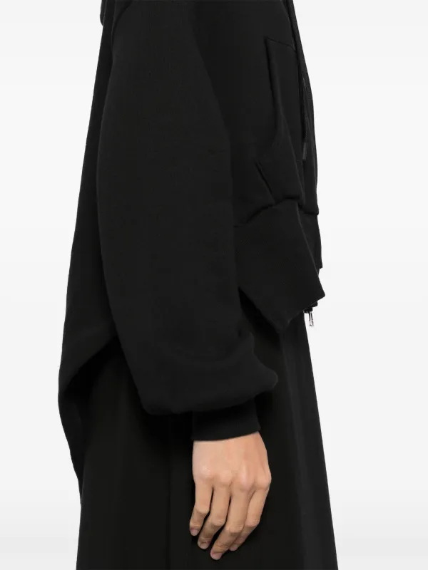 【YOHJI YAMAMOTO】Embroidery Zip Hoodie/ジップフーディー Embroidery Zip Hoodie(Peony)(FREE SIZE BLACK): YOHJI