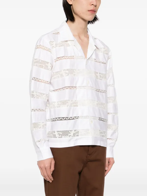 トップス BODE LACE CUTWORK SHIRT Ooak Overdyed Lace Cutwork LS Shirt