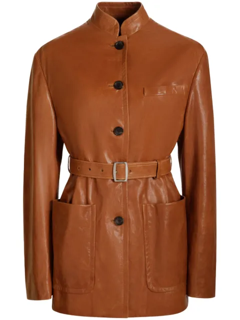 Bally belted leather jacket 