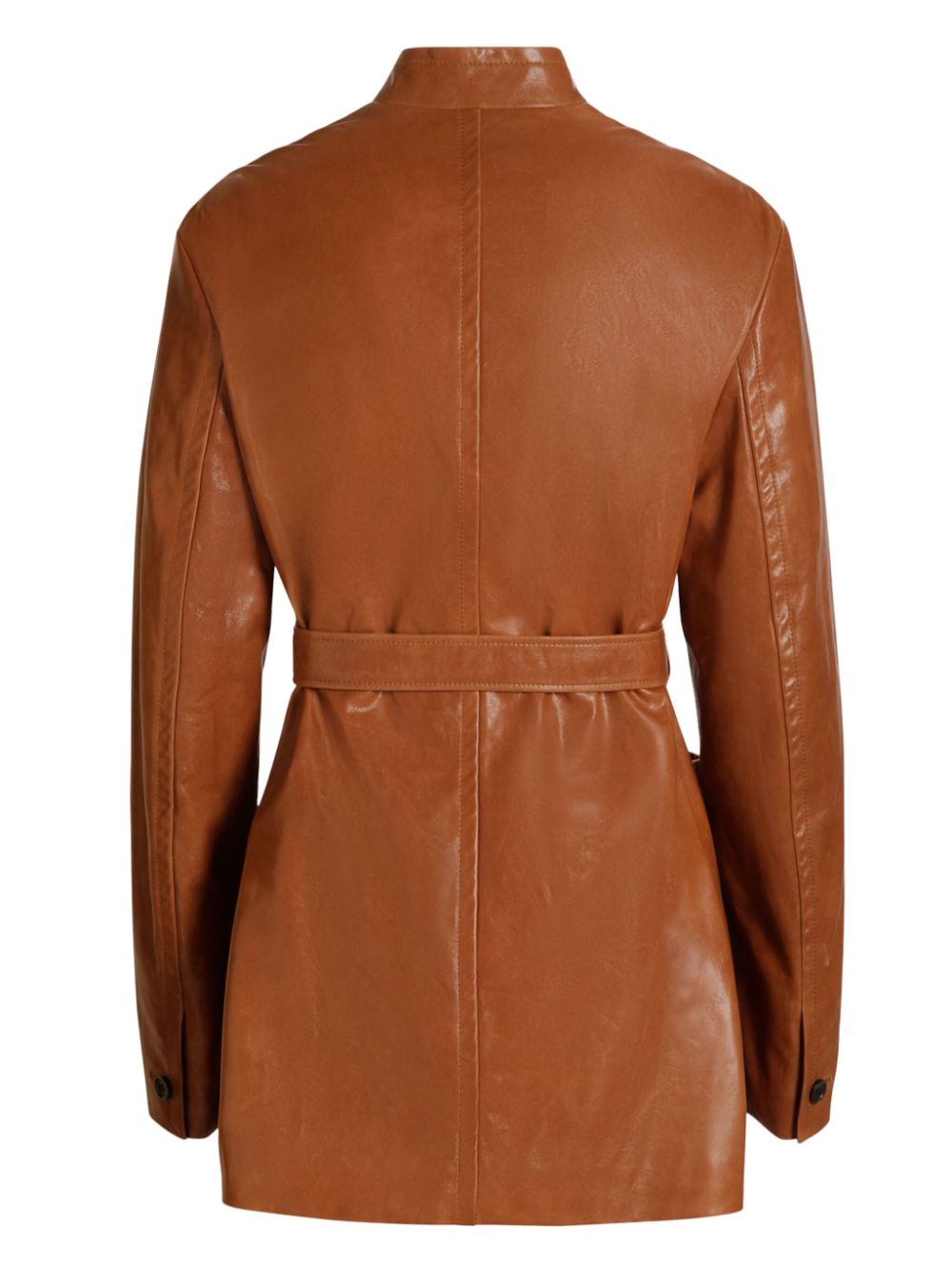 Bally belted leather jacket - Bruin