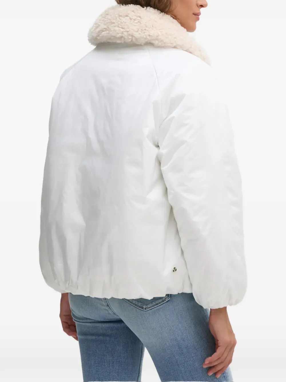 Petal Faux-Fur-Collar Zip-Fastening Jacket