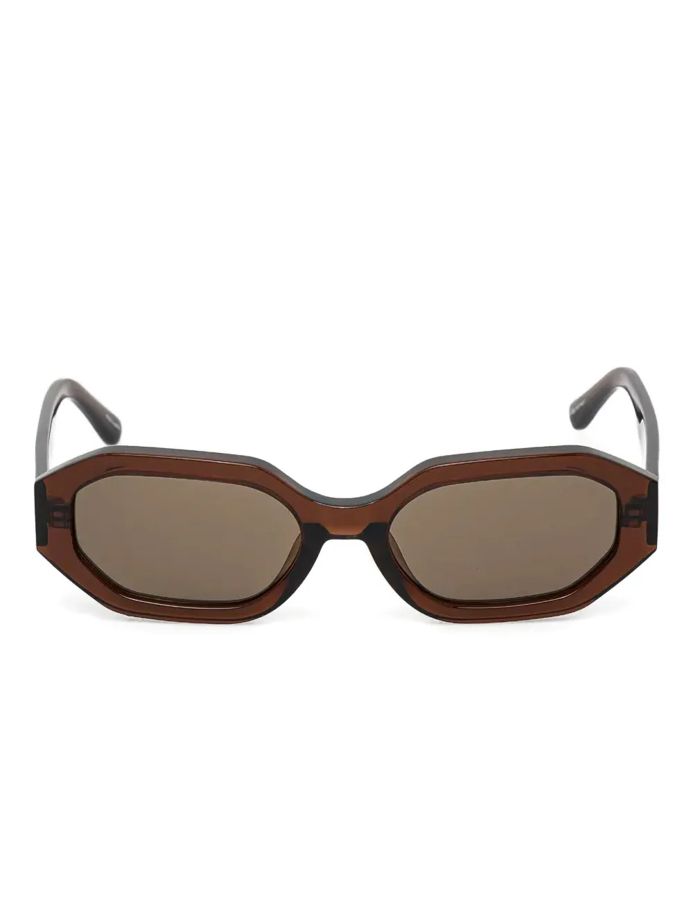 The Attico x Linda Farrow geometric-frame sunglasses | Brown | Image 1