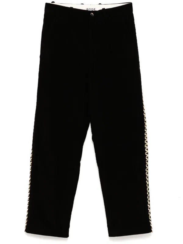 Bode Bandstand Standard Trousers in Black