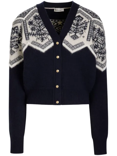 Bally cárdigan tejido con motivo floral en jacquard