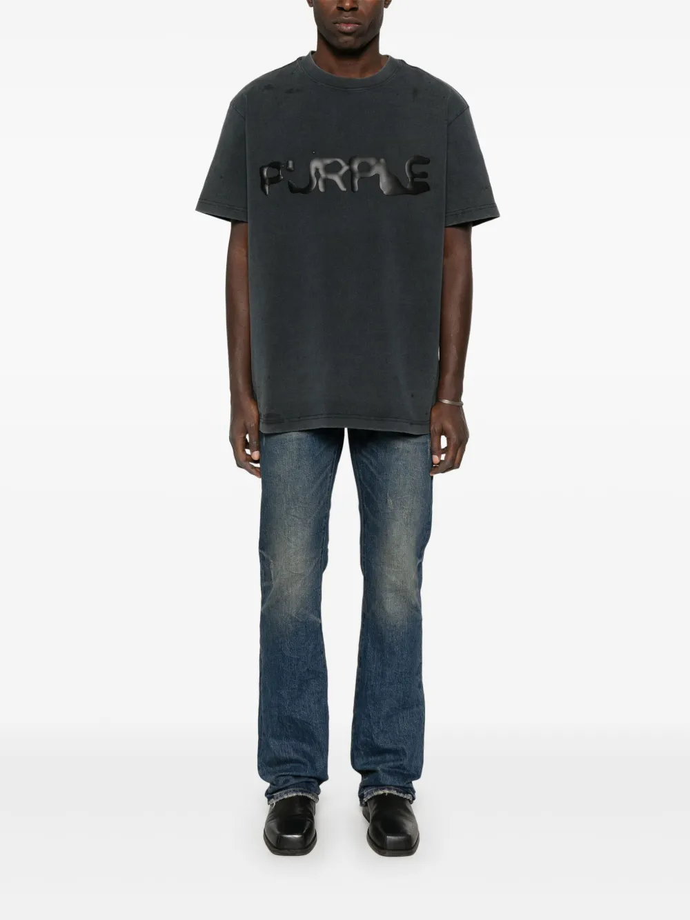 Purple Brand Liquid Wordmark T-shirt - Zwart