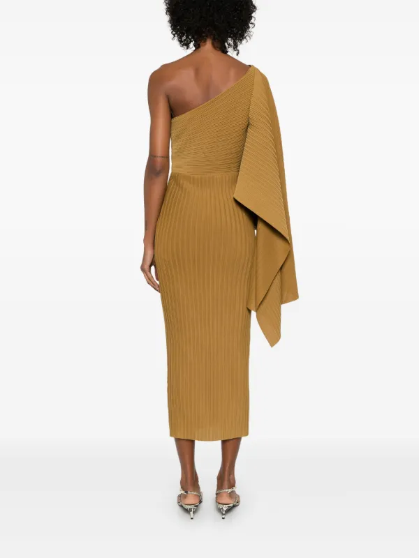 Solace London Lenna Midi Dress | Gold | FARFETCH