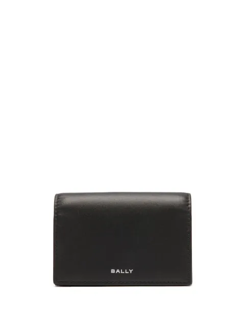 Bally Deco Business Card Holder in Black Leather