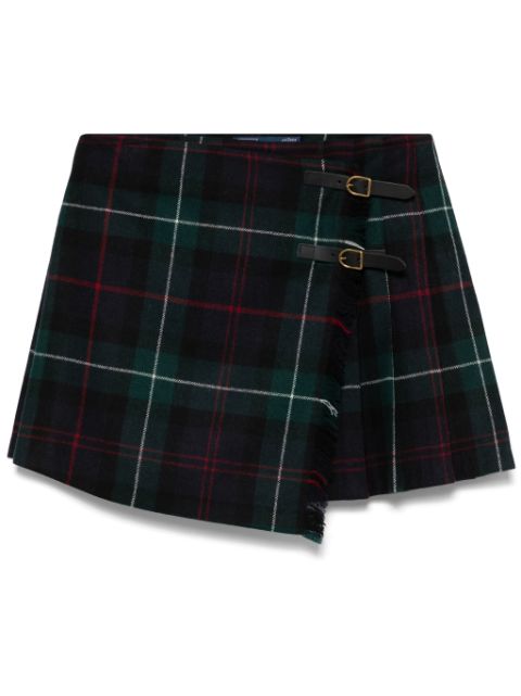 Polo Ralph Lauren plaid-pattern wrap mini skirt Women