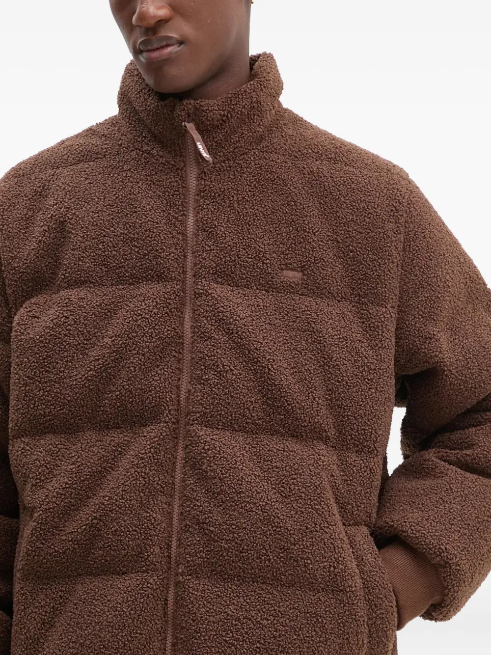 Levi's Zip Sherpa Jacket In Brown