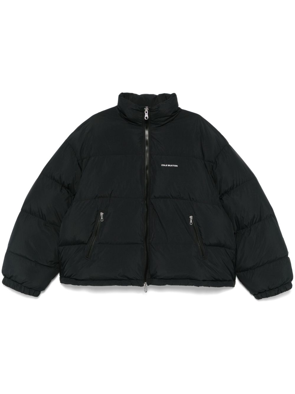 cropped logo puffer jacket