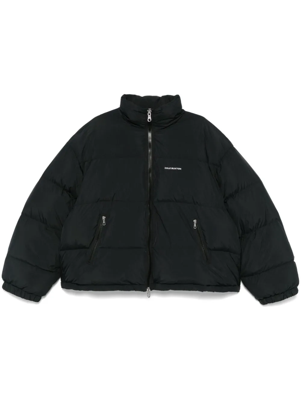 Cole Buxton Cropped Logo Puffer Jacket In Black