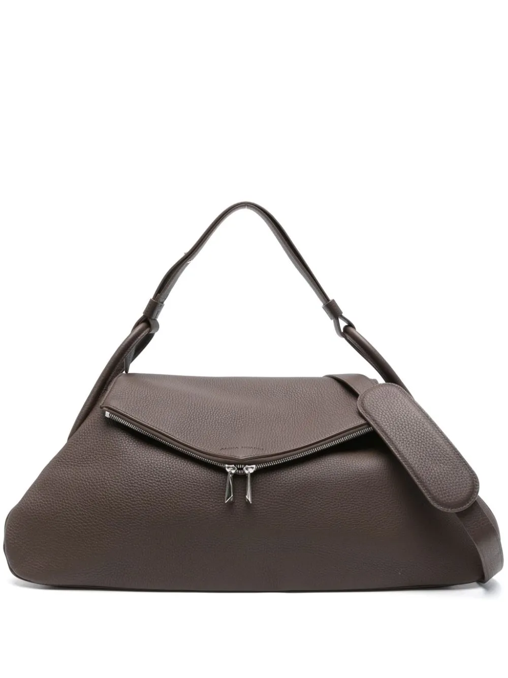 Amina Muaddi Leather Tote Bag In Brown