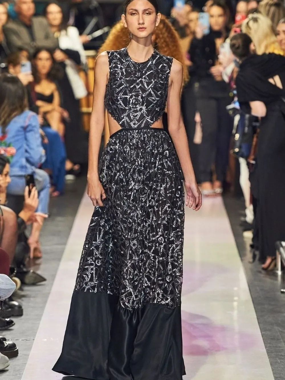 Lethicia Bronstein Archer Sequin-embellished Cut-out Dress In Blue