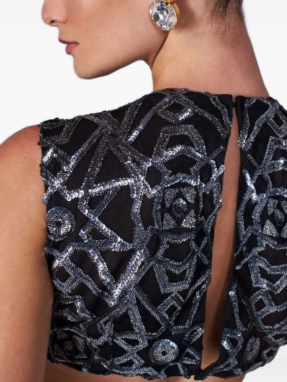 Lethicia Bronstein Archer Sequin-embellished Cut-out Dress In Blue