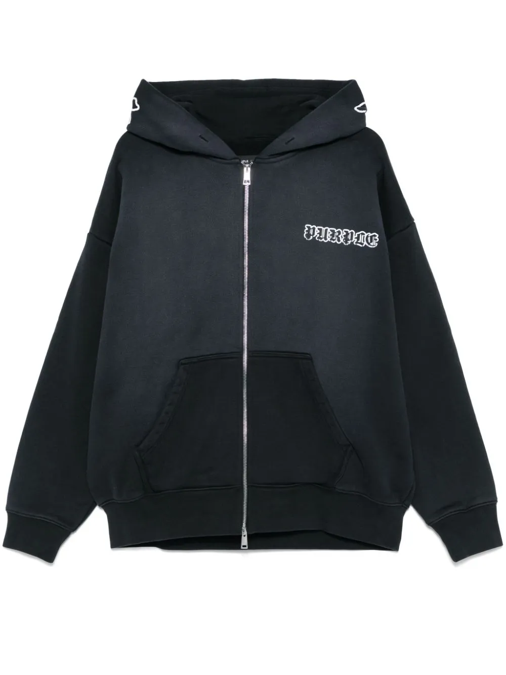 Shop Purple Brand Logo-print Hoodie In Black