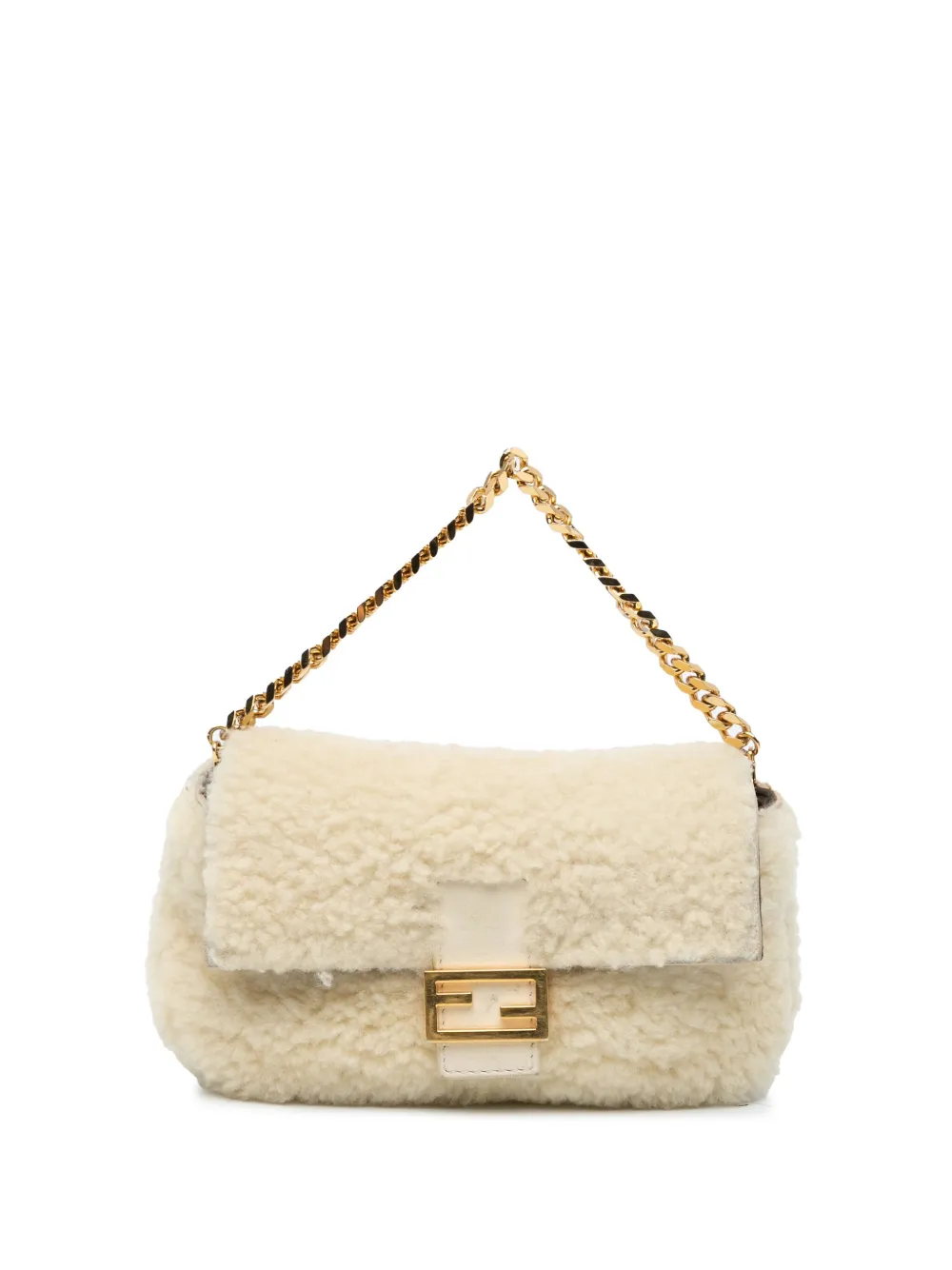 Fendi Women s Mini Shearling Bagbaguette Satchel