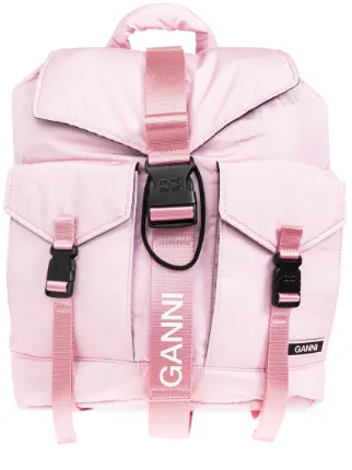 GANNI ナイロンバックパック ブラック/ピンク Ganni Tech Backpack in Black | Lyst UK