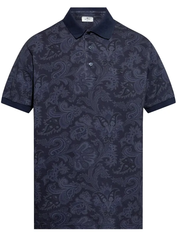 ETRO ペイズリー柄 ポロシャツ ブルー系 ETRO ペイズリー ポロシャツ | ブルー | FARFETCH JP