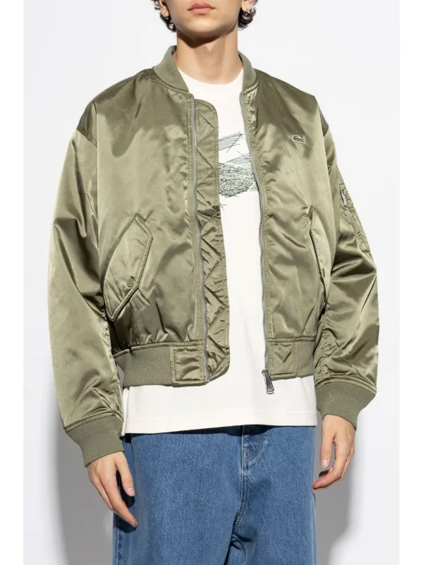 Lacoste bomber jacket green sales