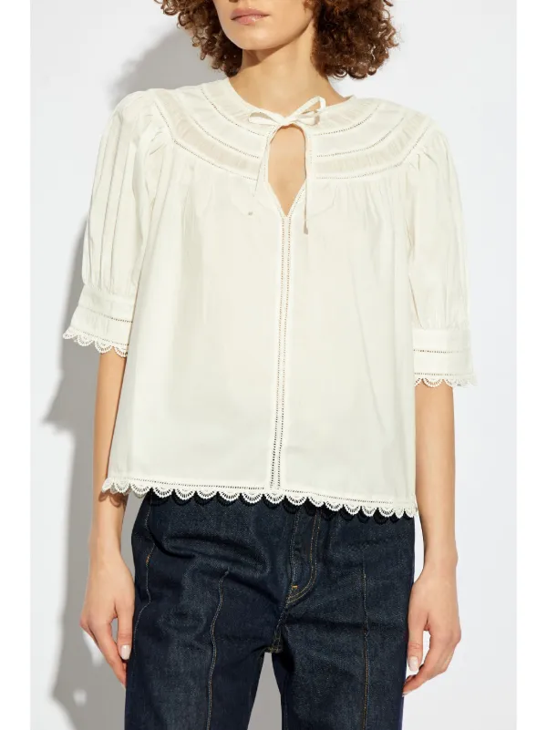 yilon LACE DOCKING TEE ホワイト