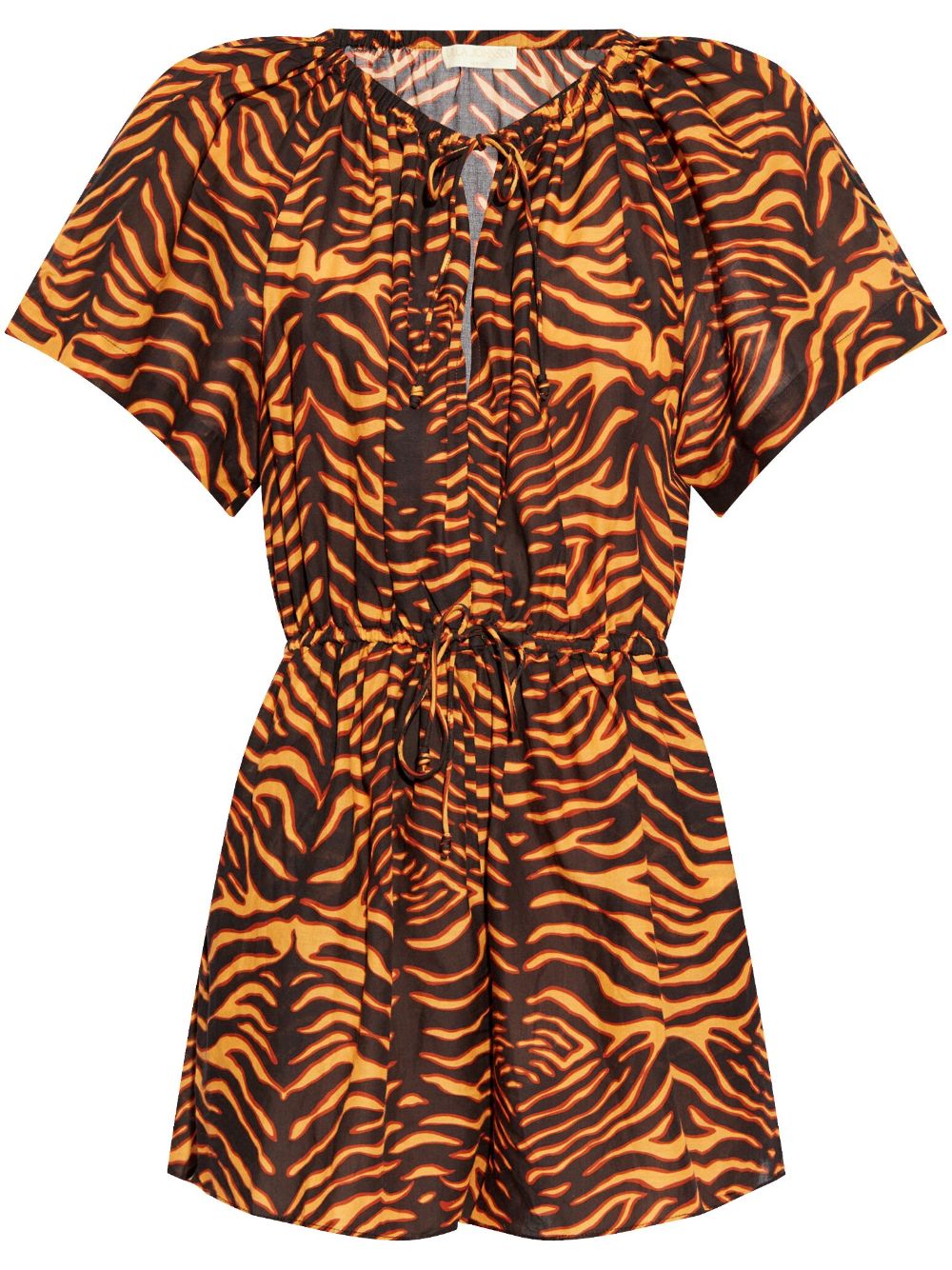 tiger-print jumpsuit