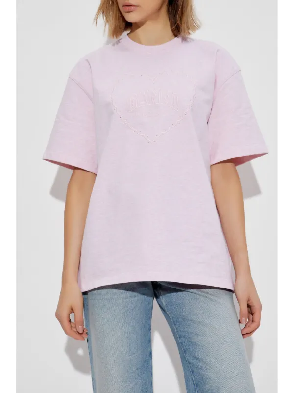 GANNI エンブロダイリーTシャツ GANNI エンブロイダリー Tシャツ | ホワイト | FARFETCH JP