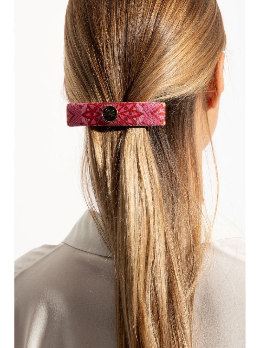 ETRO logo-plaque hair clip - Roze