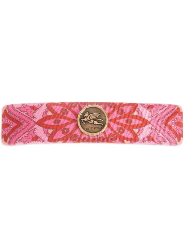 ヘアアクセサリー ETRO HAIR CLIP ETRO logo-plaque Hair Clip | Pink | FARFETCH