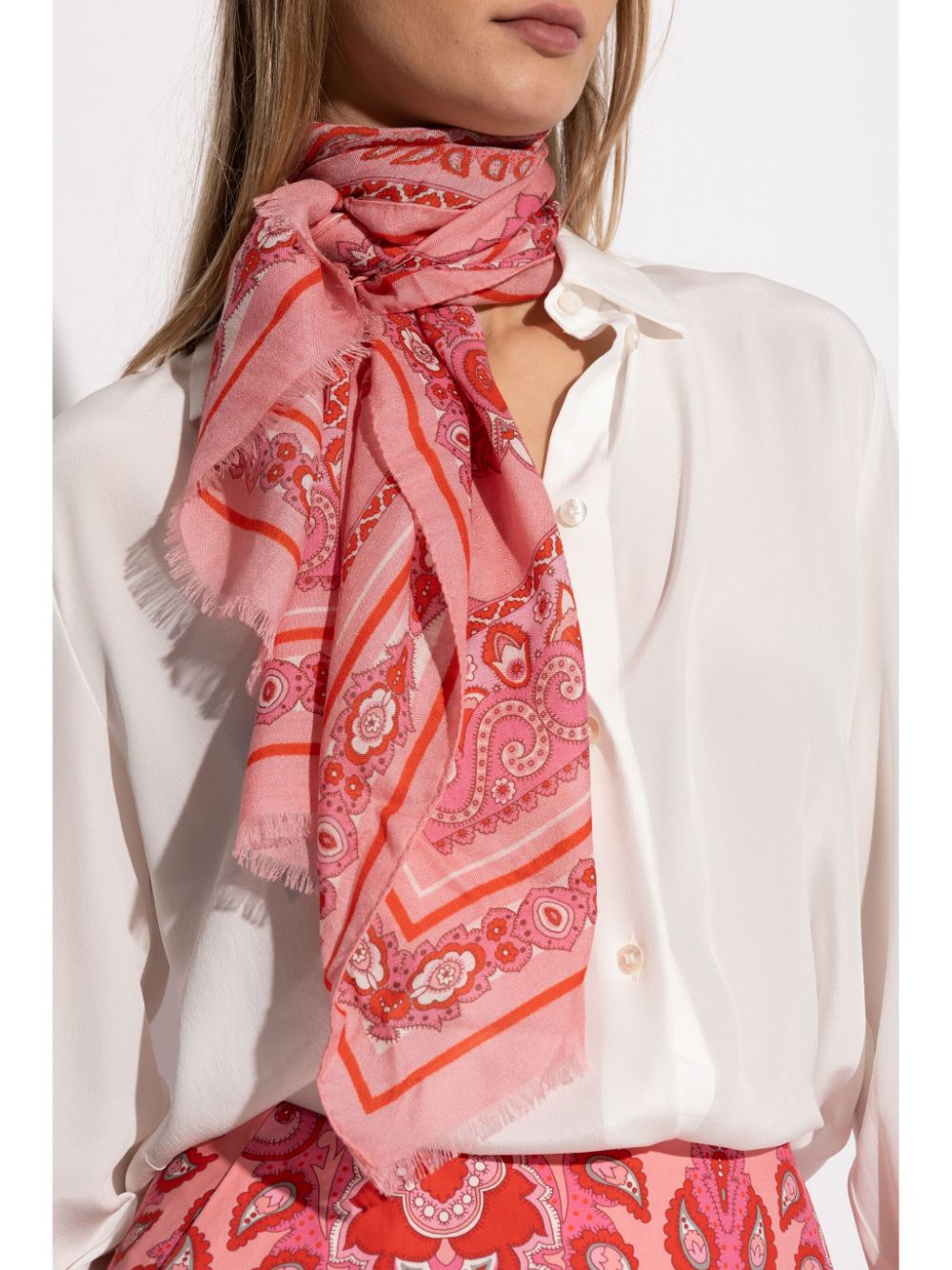 ETRO Sjaal met print - Roze