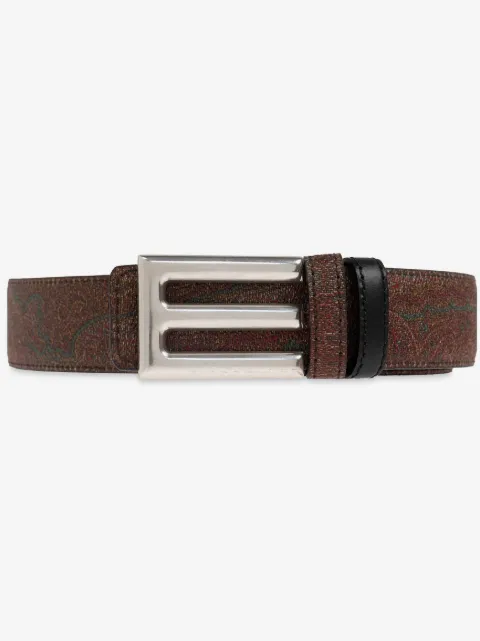 ETRO cinturón con logo en la hebilla