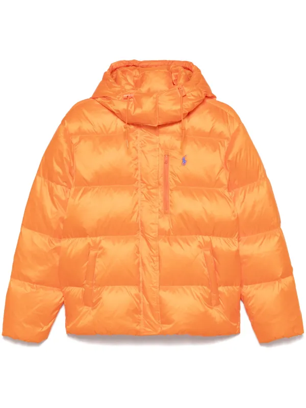 Hooded Puffer Orange Puffy Jacket Fjern Mens Aktiv Down Hooded