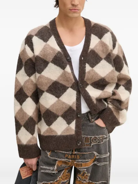 Won Hundred Edmonton argyle buttoned cardigan