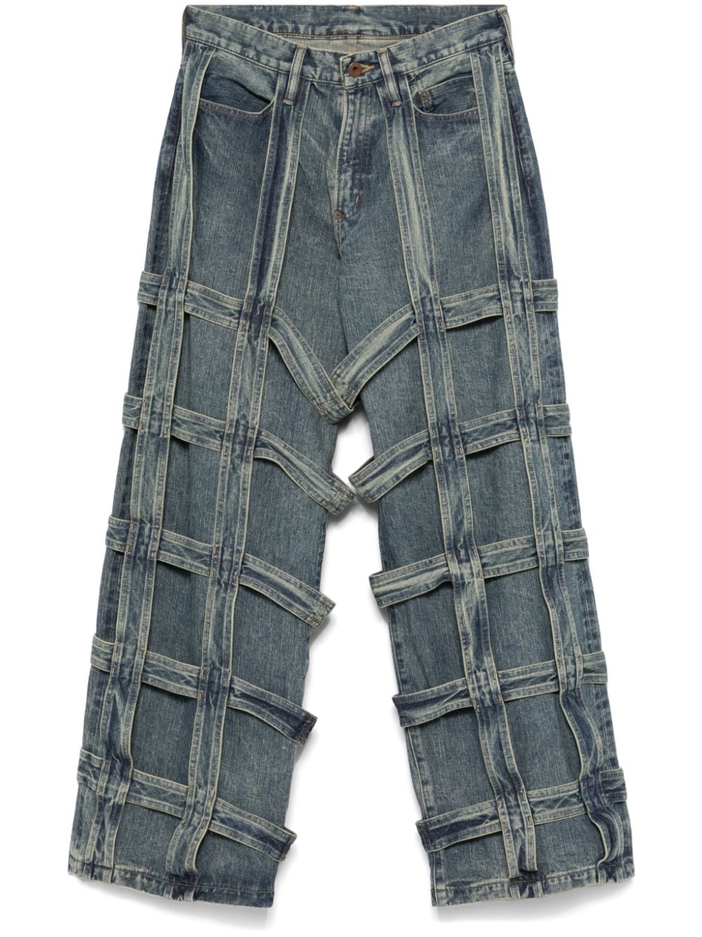 basket-weave jeans